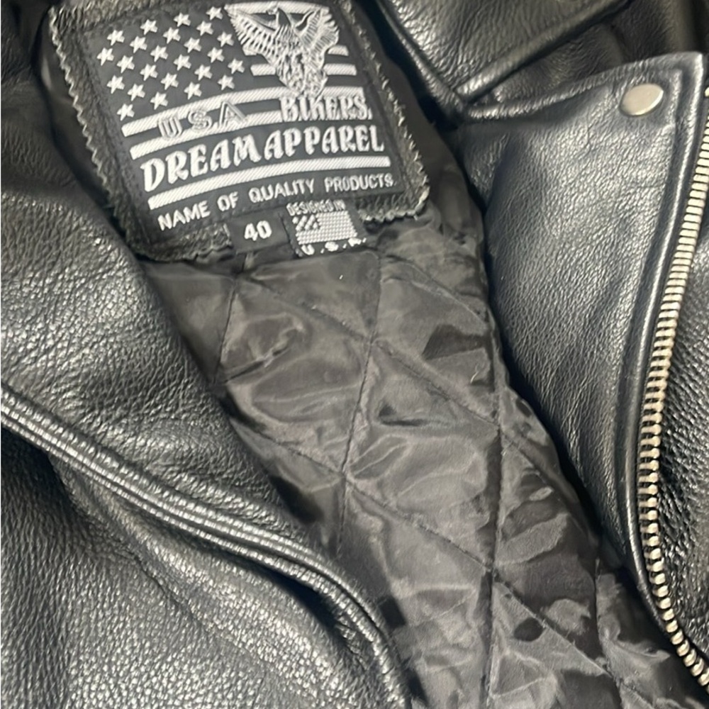 Black Leather Performance Jacket 2 one was his one mine. 40 & 44 are the sizes.